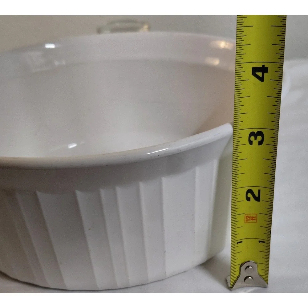 Vintage CorningWare French White 1.6 Liter Round Covered Casserole Dishes F-5-B